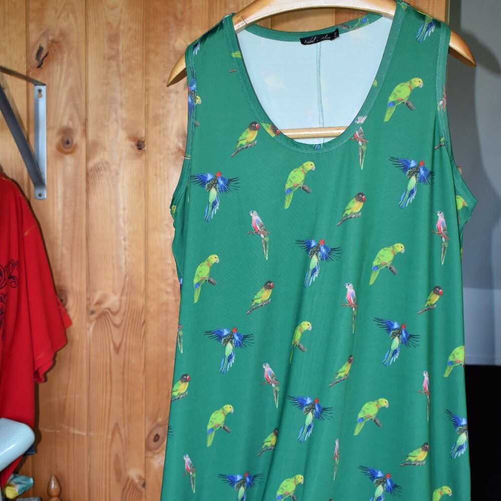 Isabel and Alice Green with Bird Print, Boho